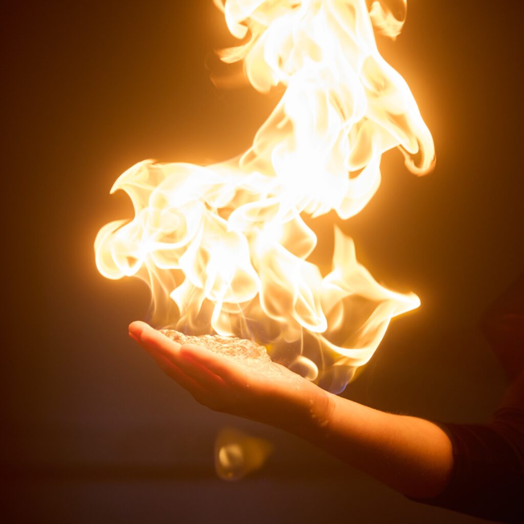 Das Experiment brennende Hände